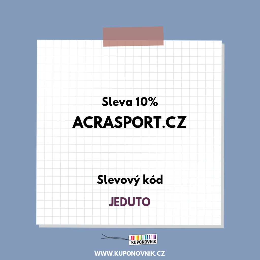 Acrasport.cz slevový kód - Sleva 10%