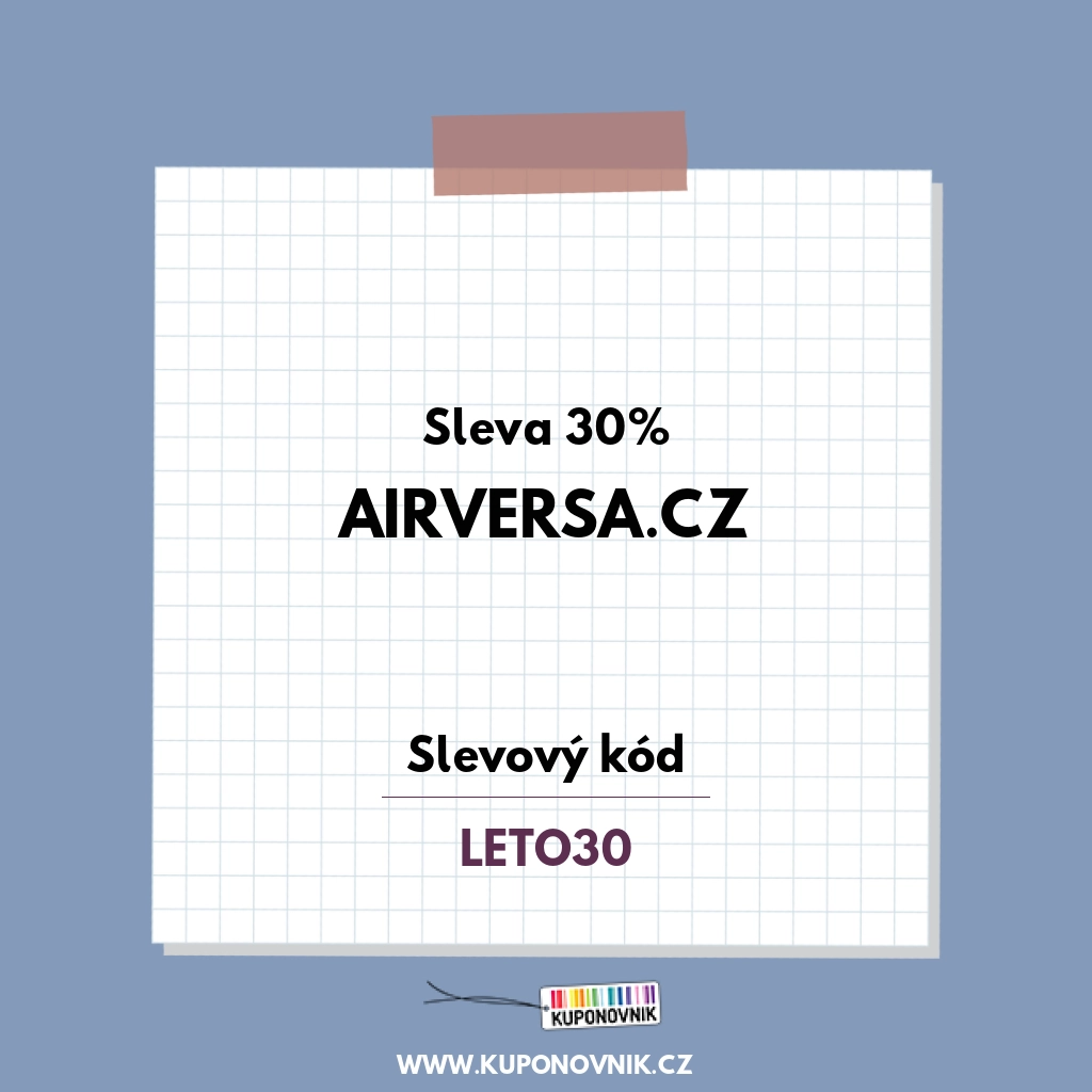 Airversa.cz slevový kód - Sleva 30%