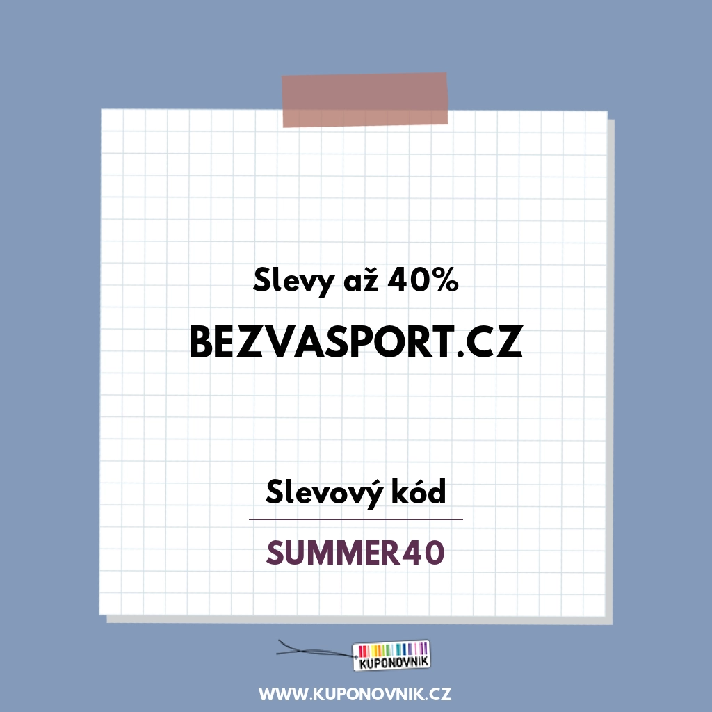 Bezvasport.cz slevový kód - Slevy až 40%
