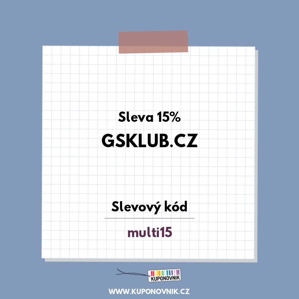 GSKlub.cz slevový kód - Sleva 15%