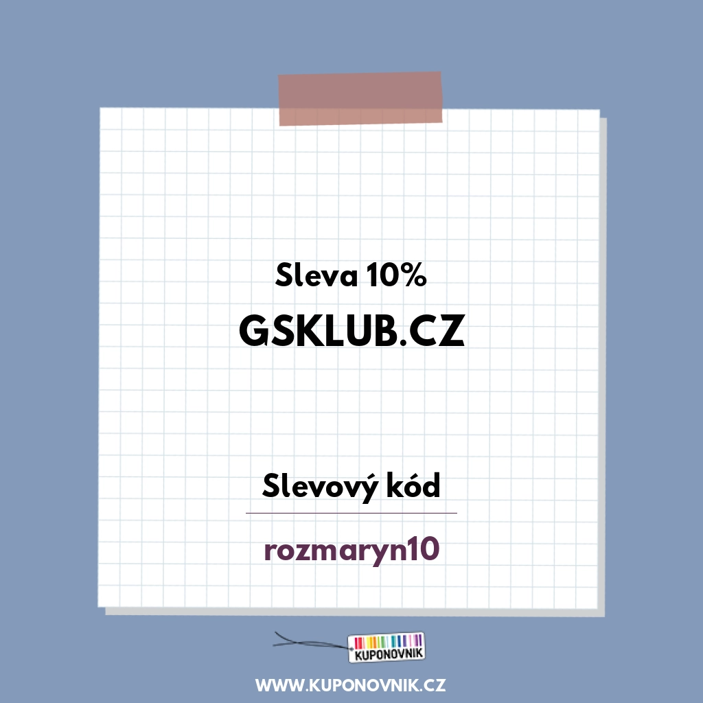 GSKlub.cz slevový kód - Sleva 10%