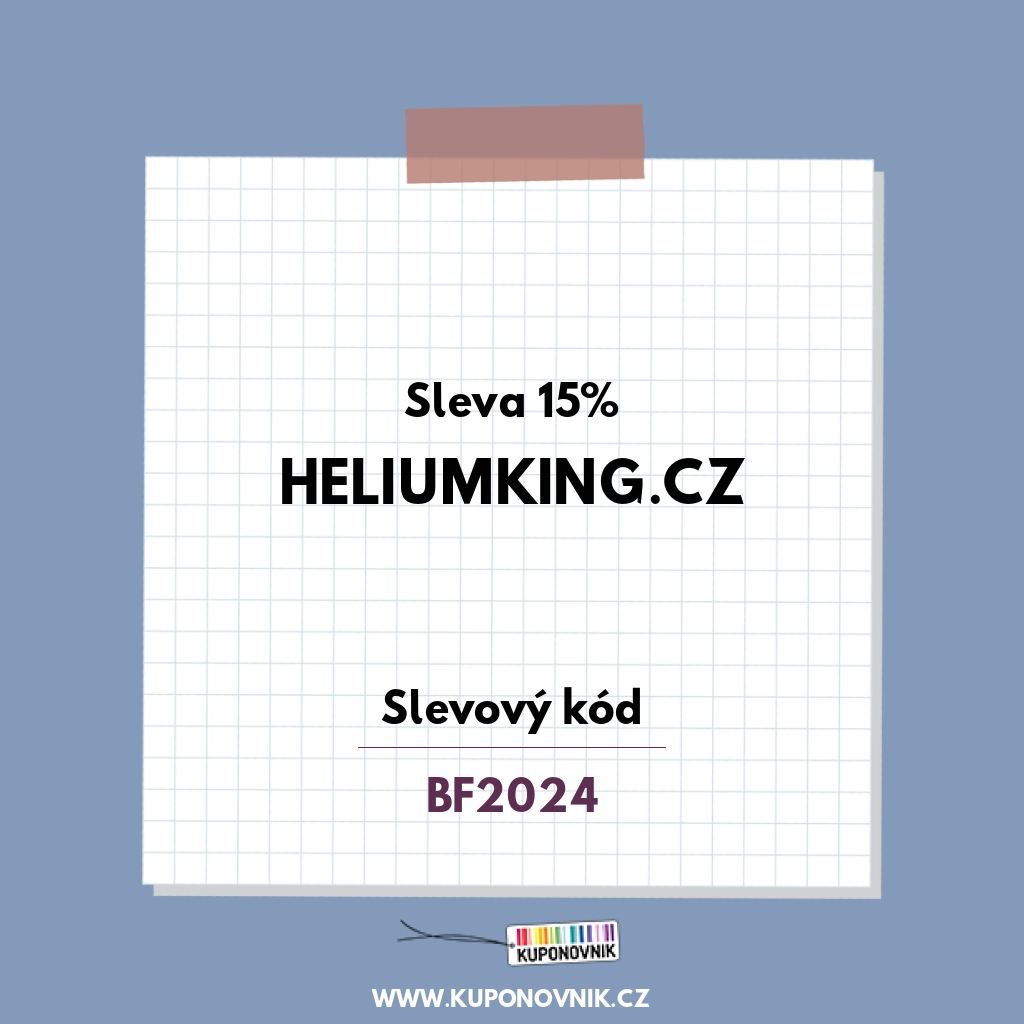 Heliumking.cz slevový kód - Sleva 15%