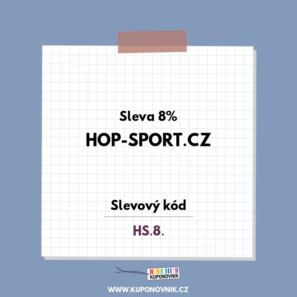 Hop-sport.cz slevový kód - Sleva 8%