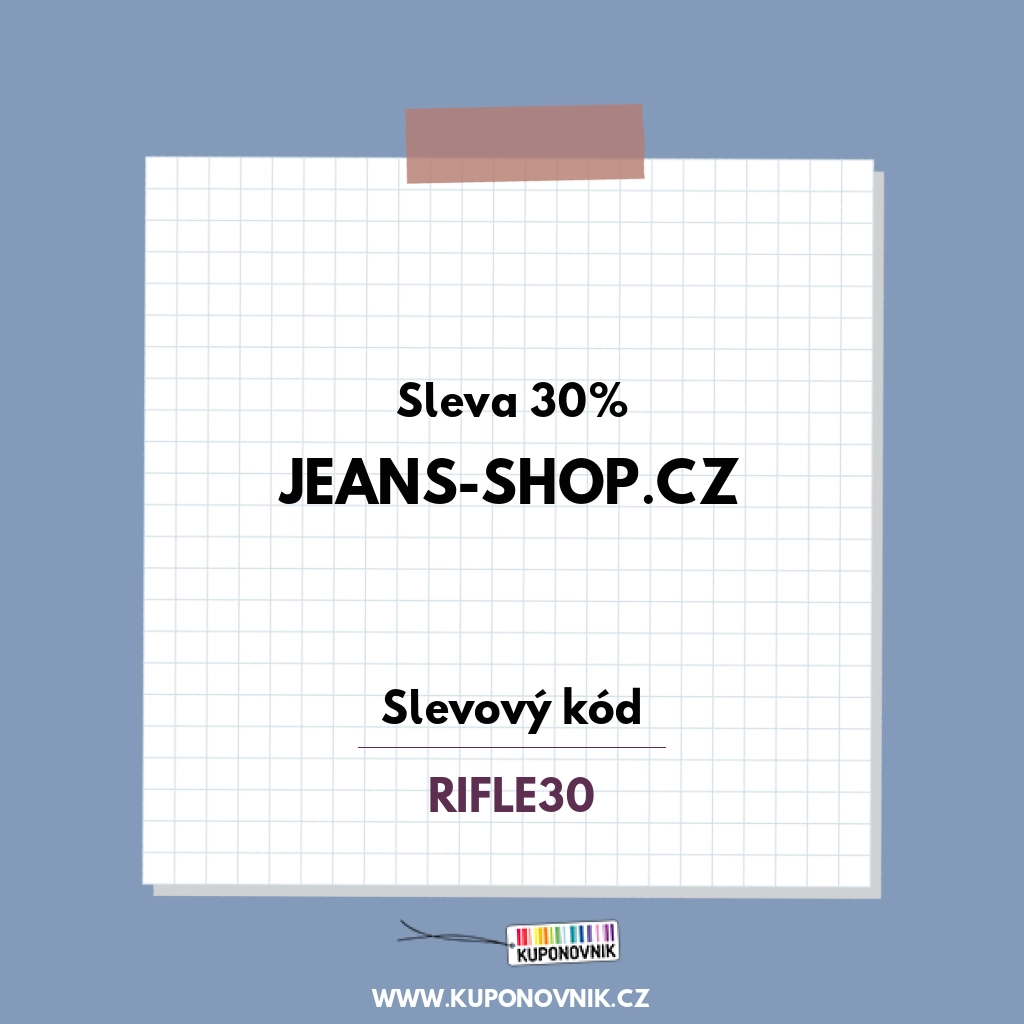 Jeans-shop.cz slevový kód - Sleva 30%