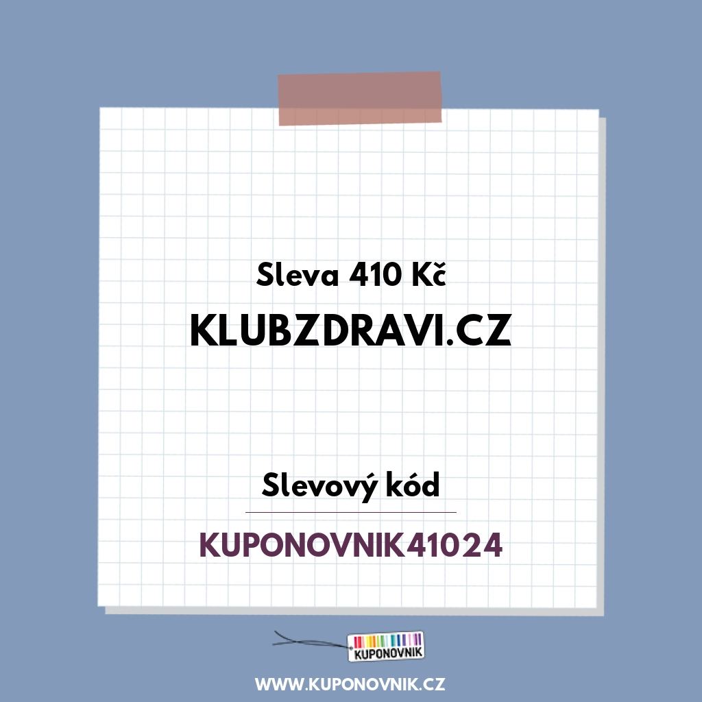 Klubzdravi.cz slevový kód - Sleva 410 Kč