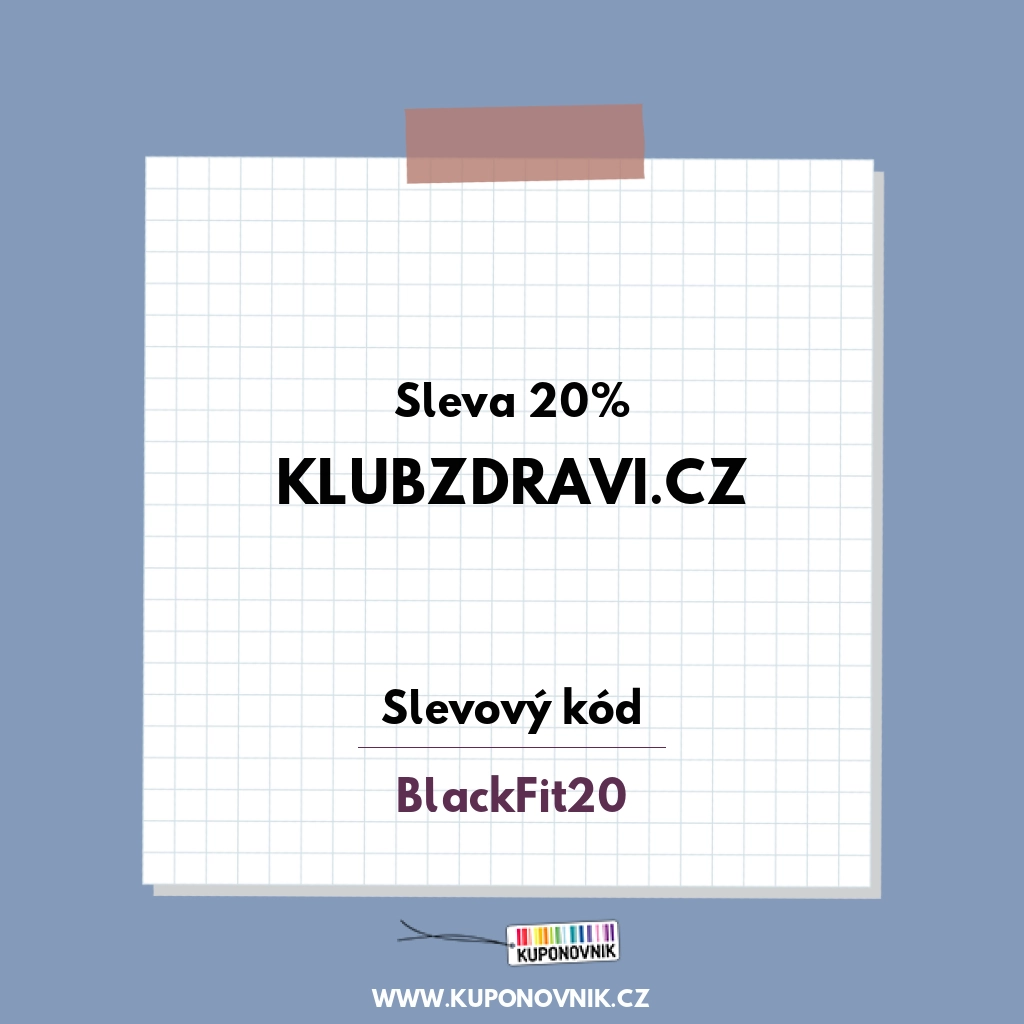 Klubzdravi.cz slevový kód - Sleva 20%