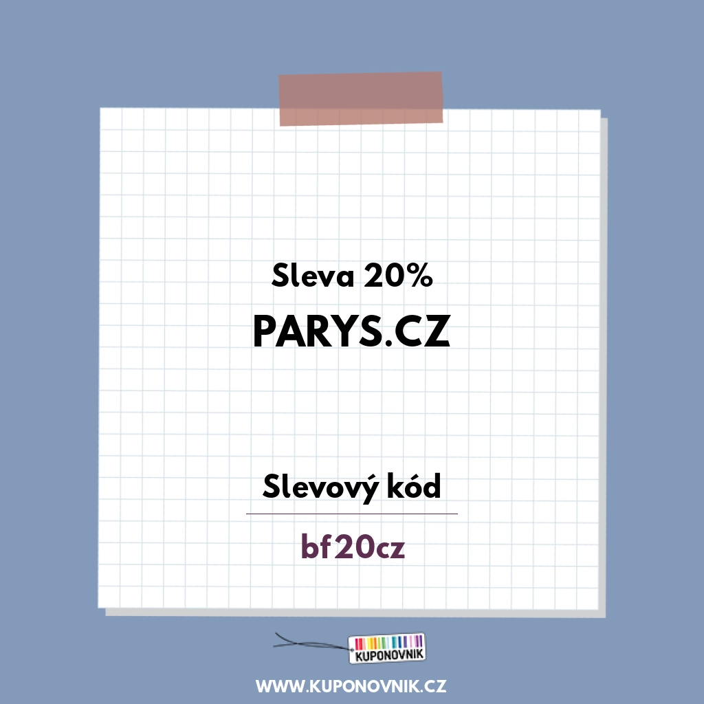 Parys.cz slevový kód - Sleva 20%