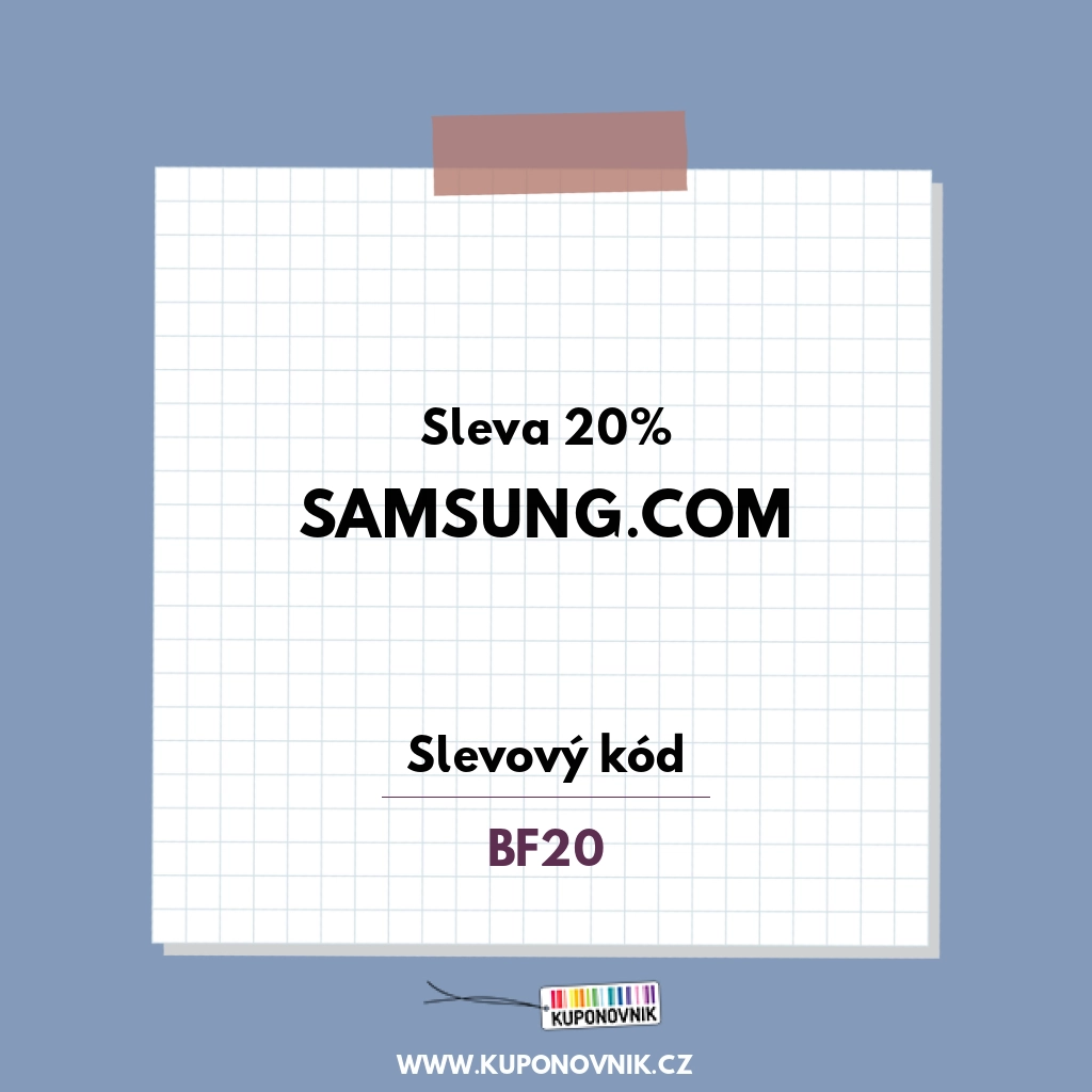 Samsung.com slevový kód - Sleva 20%