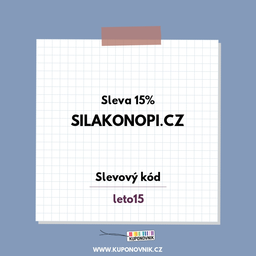 Silakonopi.cz slevový kód - Sleva 15%