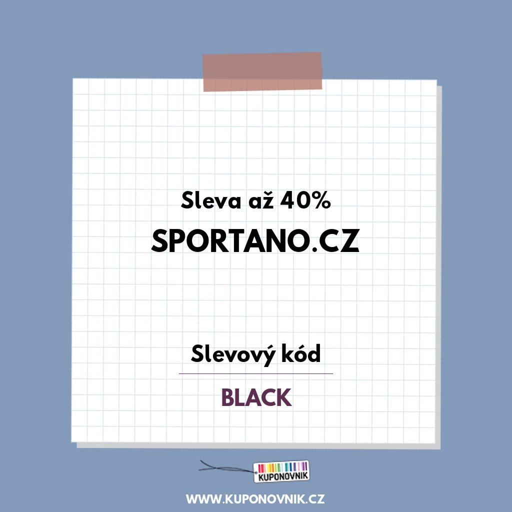 Sportano.cz slevový kód - Sleva až 40%